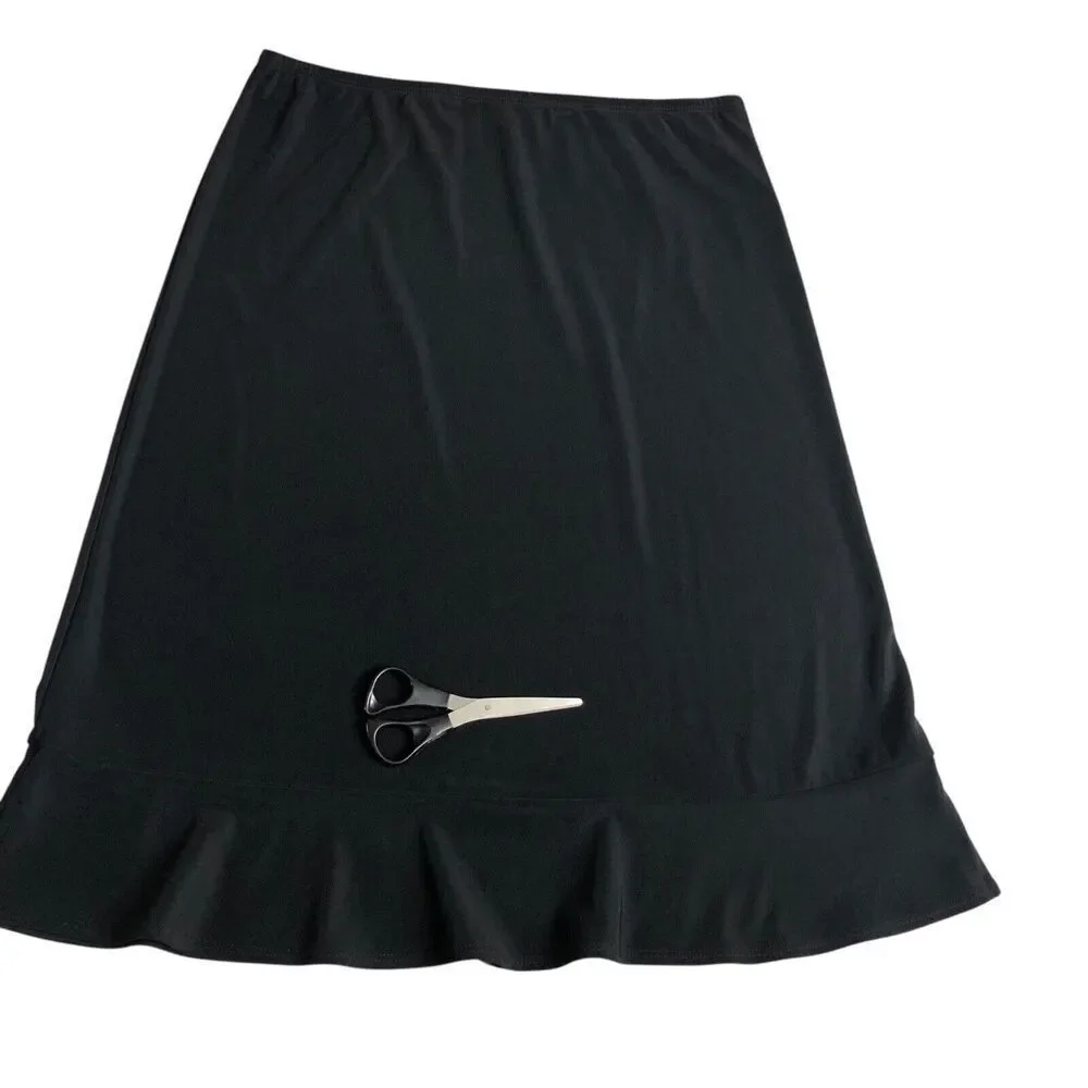 Vintage AGB Byer California Skirt Womens‎ M Black Stretch Ruffle Hem Gothic Y2K